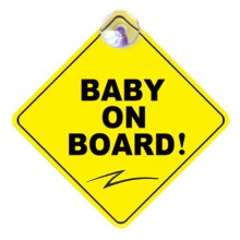 Знак Baby On Board (ребенок в машине) на присоске в ассортименте