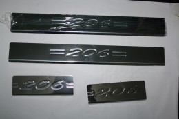 Накладки на пороги Peugeot 206 1998-2012 (4шт.нерж.) Carmos