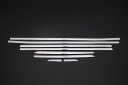 Накладки на нижние молдинги стекол Renault Clio SW 2012- (8шт.нерж.) Omsa
