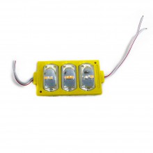 Модуль светодиодный 3 LED (линзы монетки) желтый