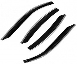 Дефлекторы окон, ветровики Chrysler Grand Voyager V 5d 2008- хром молдинг Cobra Tuning