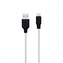 Кабель HOCO X21 USB - MicroUSB Silicone Plus 2.4A 1m Black - White