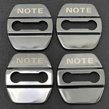 Накладки на петли замков дверей Nissan Note (Черные) 4 шт. Style 2