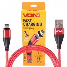Кабель Voin 6101L RD USB - Lightning 3А 1м магнитный Red (быстрая зарядка, передача данных) (VL-6101L RD)