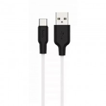  HOCO X21 USB - Type-C Silicone Plus 2.4A 2m Black - White