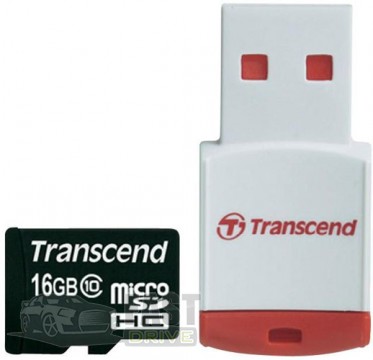 Transcend   Transcend MicroSDHC 16Gb Class 10 + RDP3 Card Reader