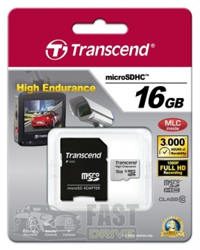 Transcend   Transcend MicroSDHC 16Gb Class 10 High Endurance + adapter