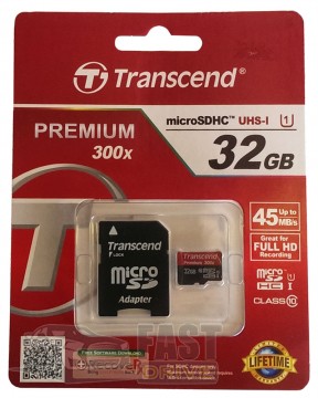 Transcend   Transcend microSDHC 32GB Class 10 UHS-I PremiumX300 + adapter