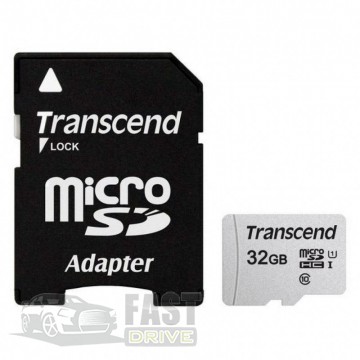Transcend   Transcend MicroSDHC 32Gb Class 10 + adapter (TS32GUSD300S-A)