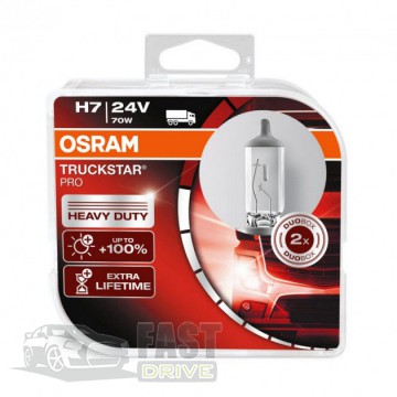 Osram  Osram TruckStar H7 24V 70W PX26d Light (+100%) Hard DuoPET
