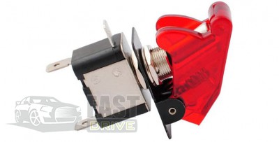     Red Led Toggle Switch with Red Cover 12V