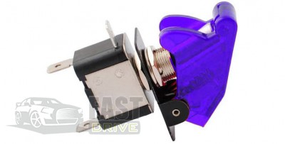     Blue Led Toggle Switch with Blue Cover 12V
