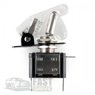    White Led Toggle Switch with Clear Cover 12V