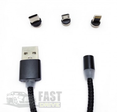    USB  MicroUSB, Type-C, Lighting X-Cable Magnetic-360 3in1 1m  