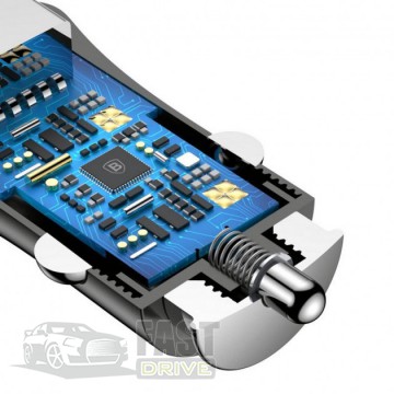 Baseus   Baseus Digital Display Dual USB 4.8A Car Charger Gentelmen 24W (CCALL-GB01)