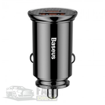 Baseus   Baseus Circular Plastic A+C 30W Dual USB/Type C 5A QC 4.0 (CCALL-YS01) Black