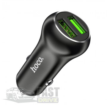 Hoco  Hoco Z37 Sharp Speed Dual Charger 2 USB, QC3.0, 3A, 36W Black