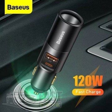 Baseus   Baseus Share Together Fast Charge Cigarette Lighter Port (CCBT-C0G) Gray