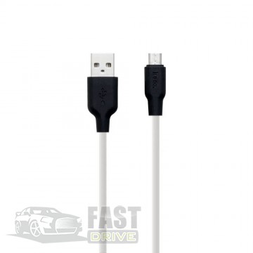 Hoco  HOCO X21 USB - MicroUSB Silicone Plus 2.4A 1m Black - White