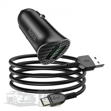 Hoco   Hoco Z39 Type-C cable Farsighted dual port QC3.0 car charger set (735089)