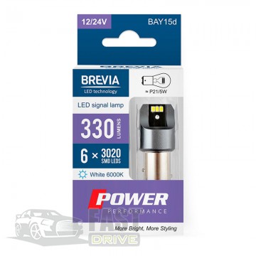 Brevia   Brevia Power P21/5W 6x3020SMD 12-24V 6000K CANbus White (10103X2)