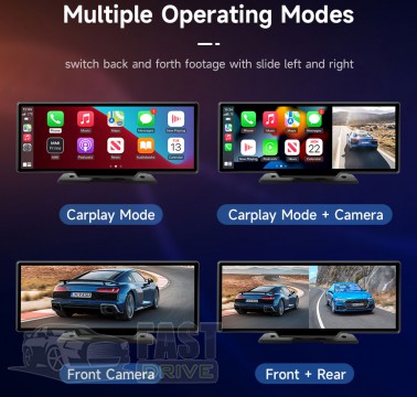    Snubi 10,26  4K GPS Carplay Dual Lens + Front-Rear Camera