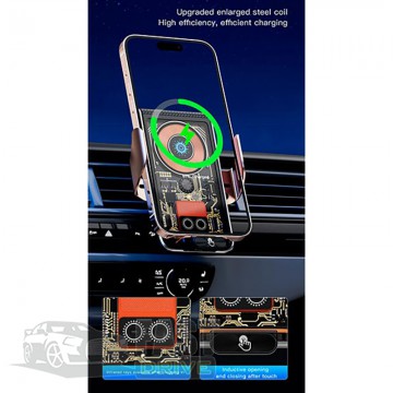   Wireless Induction Car Holder Auto Open-Close XYJ L9 15W RGB Black